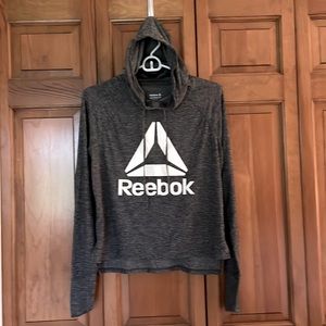 Reebok Grey Hoodie Running Long Sleeve Pullover EUC